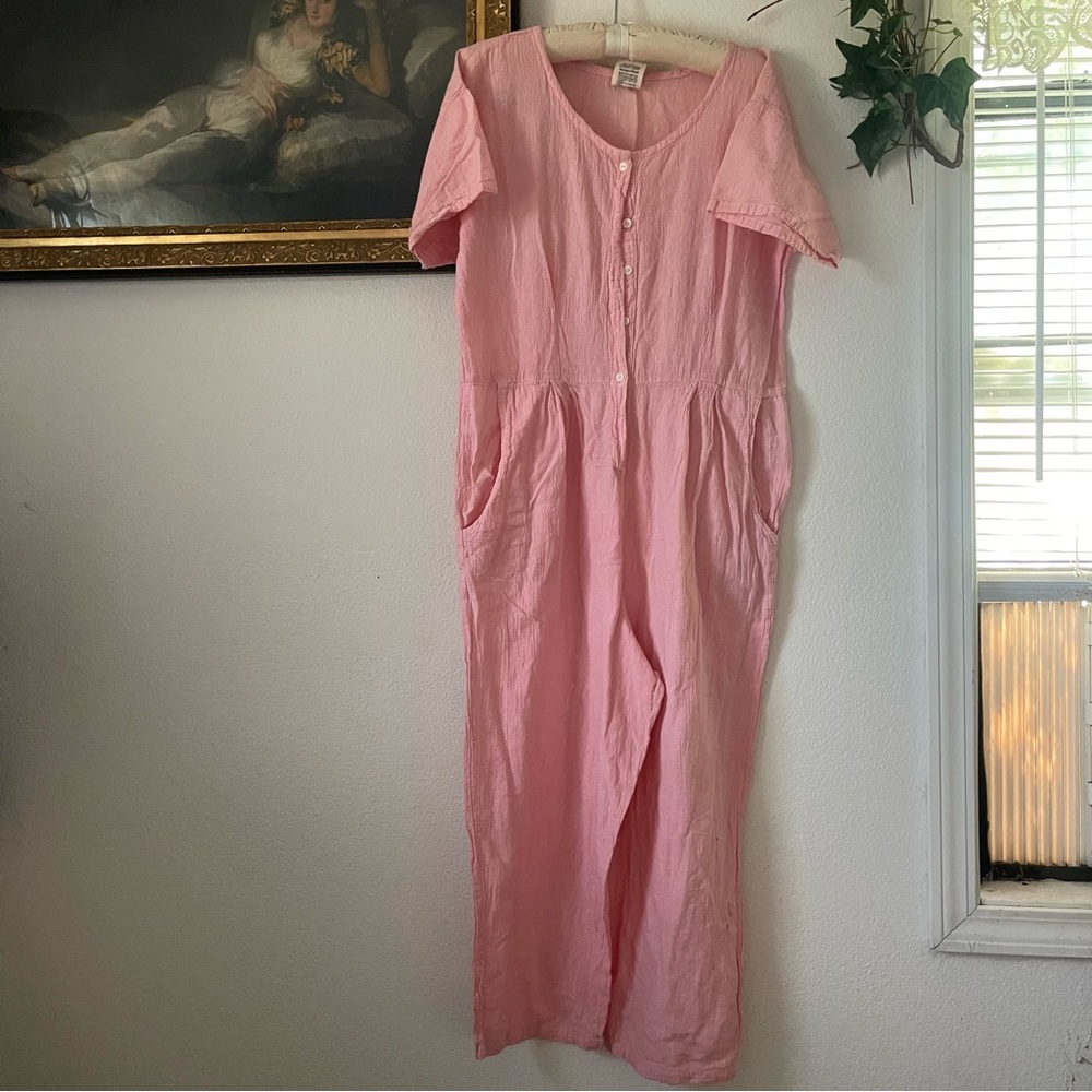 Vintage pink cotton jumpsuit